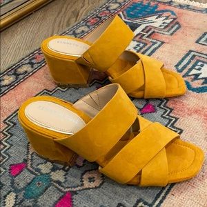 Kenneth Cole Suede Block Heel Mules
